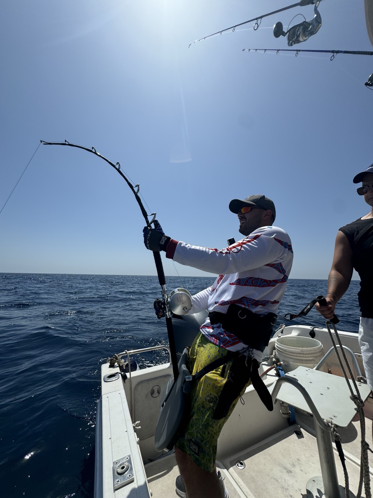 Fighting a fish on light tackle