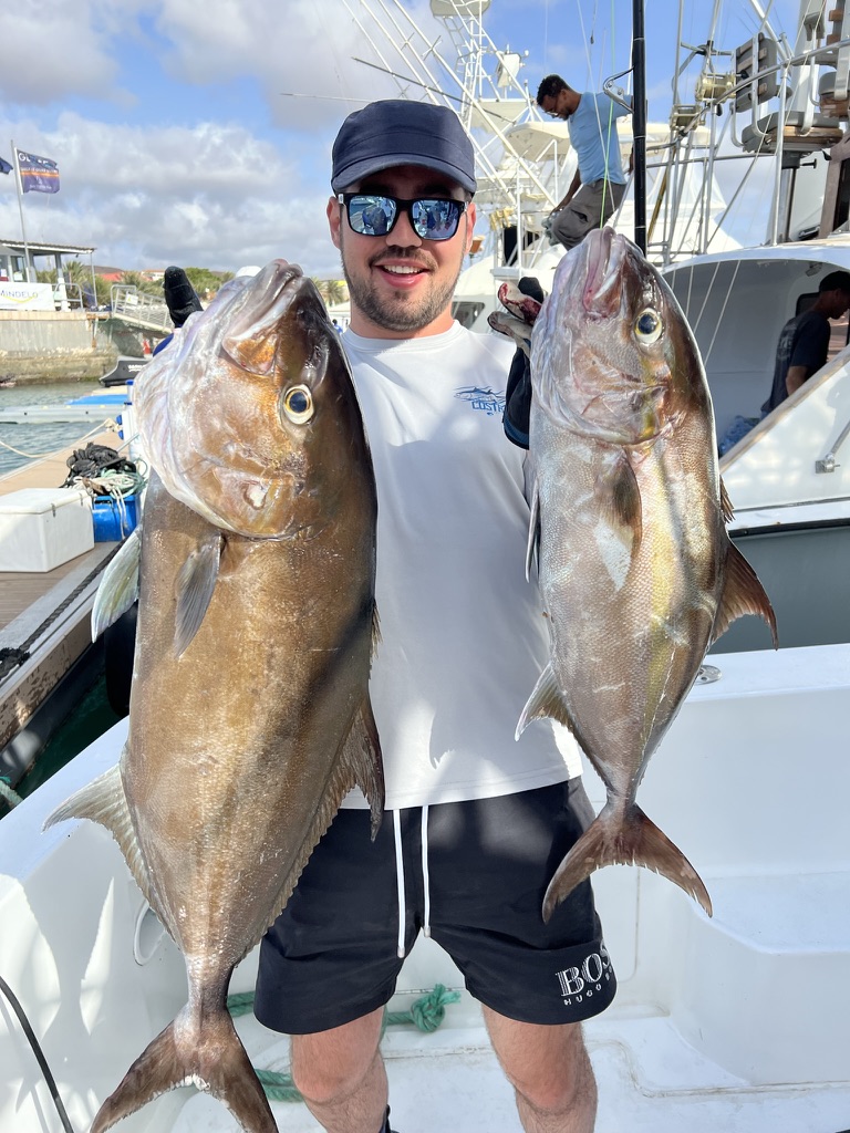 Double amberjack catch